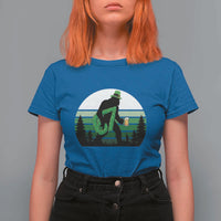 Funny St Patricks Bigfoot Says Six Seven T Shirt For Women Gen Z Irish Gift