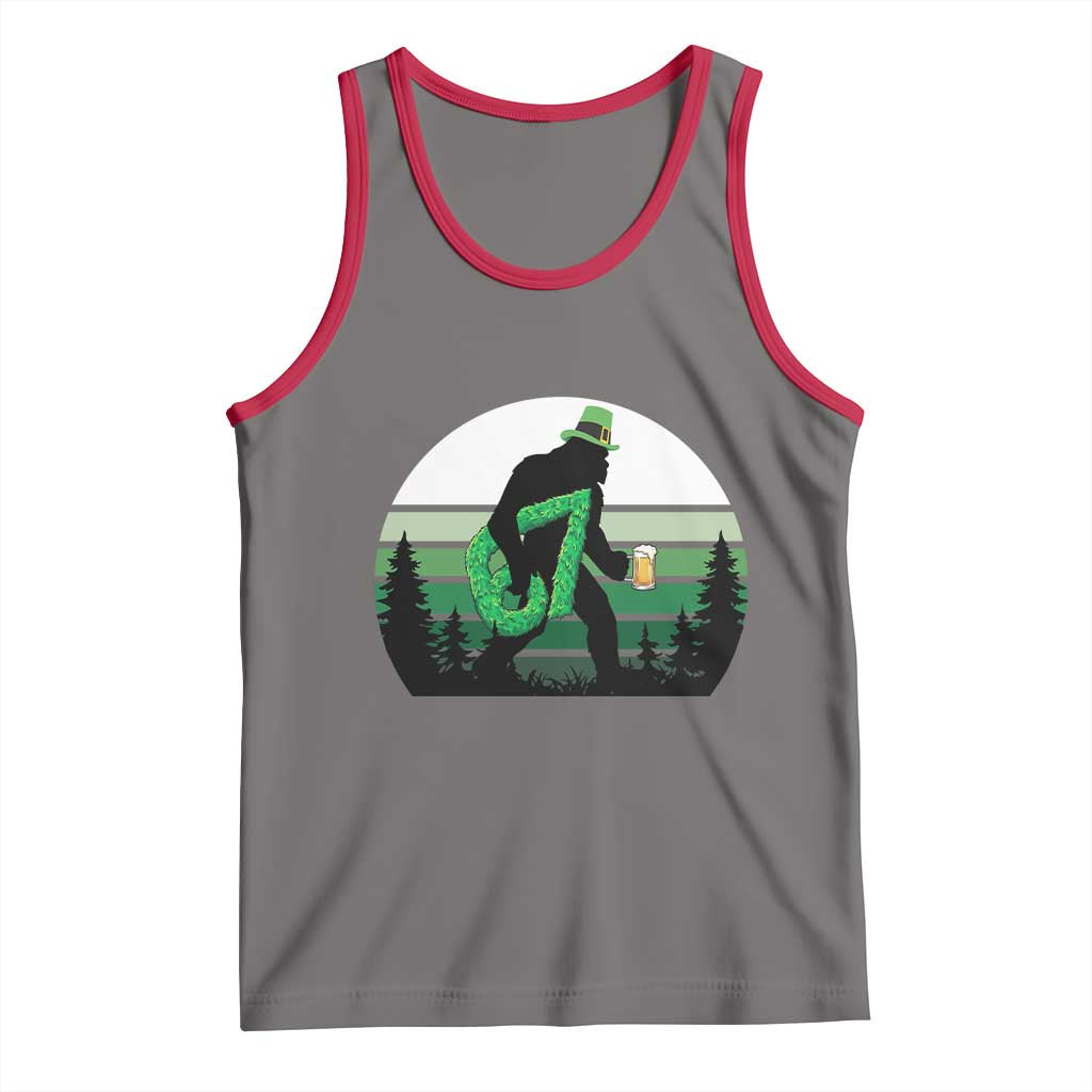 Funny St Patricks Bigfoot Says Six Seven Tank Top Gen Z Irish Gift