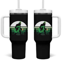 Funny St Patricks Bigfoot Says Six Seven Tumbler With Handle Gen Z Irish Gift