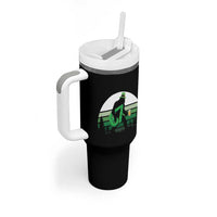 Funny St Patricks Bigfoot Says Six Seven Tumbler With Handle Gen Z Irish Gift