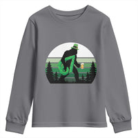 Funny St Patricks Bigfoot Says Six Seven Youth Sweatshirt Gen Z Irish Gift
