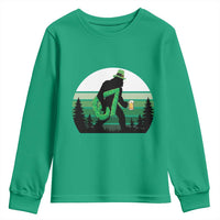 Funny St Patricks Bigfoot Says Six Seven Youth Sweatshirt Gen Z Irish Gift