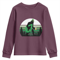 Funny St Patricks Bigfoot Says Six Seven Youth Sweatshirt Gen Z Irish Gift
