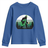 Funny St Patricks Bigfoot Says Six Seven Youth Sweatshirt Gen Z Irish Gift