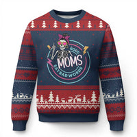 Funny Skeleton Mom Graphic Ugly Christmas Sweater Good Moms Say Bad Words