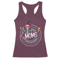 Funny Skeleton Mom Graphic Racerback Tank Top Good Moms Say Bad Words