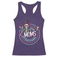 Funny Skeleton Mom Graphic Racerback Tank Top Good Moms Say Bad Words