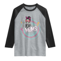 Funny Skeleton Mom Graphic Raglan Shirt Good Moms Say Bad Words
