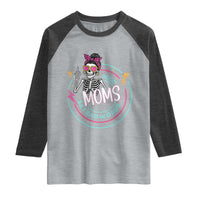 Funny Skeleton Mom Graphic Raglan Shirt Good Moms Say Bad Words