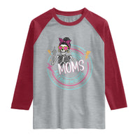 Funny Skeleton Mom Graphic Raglan Shirt Good Moms Say Bad Words