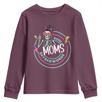 Funny Skeleton Mom Graphic Youth Sweatshirt Good Moms Say Bad Words