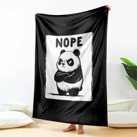 Grumpy Panda Says Nope Throw Blanket Japanese Aesthetic Panda Bear Graphic