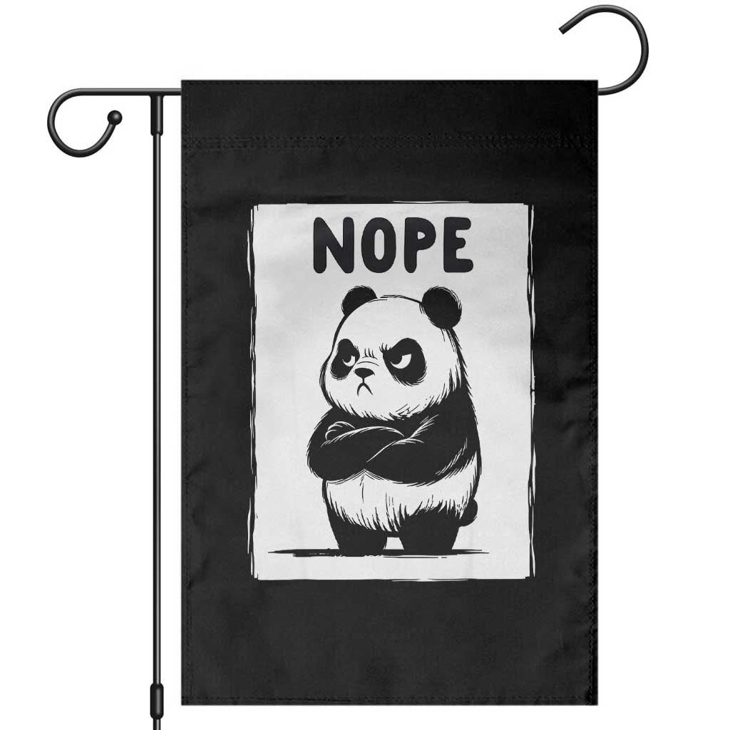 Grumpy Panda Says Nope Garden Flag Japanese Aesthetic Panda Bear Graphic
