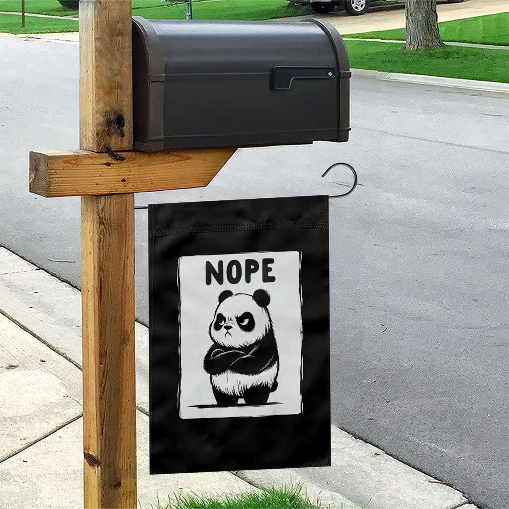 Grumpy Panda Says Nope Garden Flag Japanese Aesthetic Panda Bear Graphic