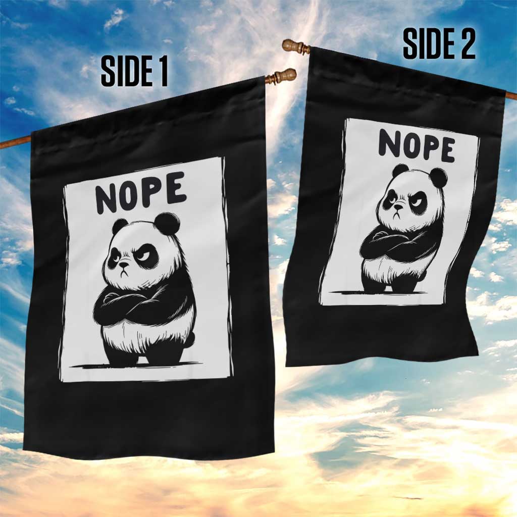 Grumpy Panda Says Nope Garden Flag Japanese Aesthetic Panda Bear Graphic