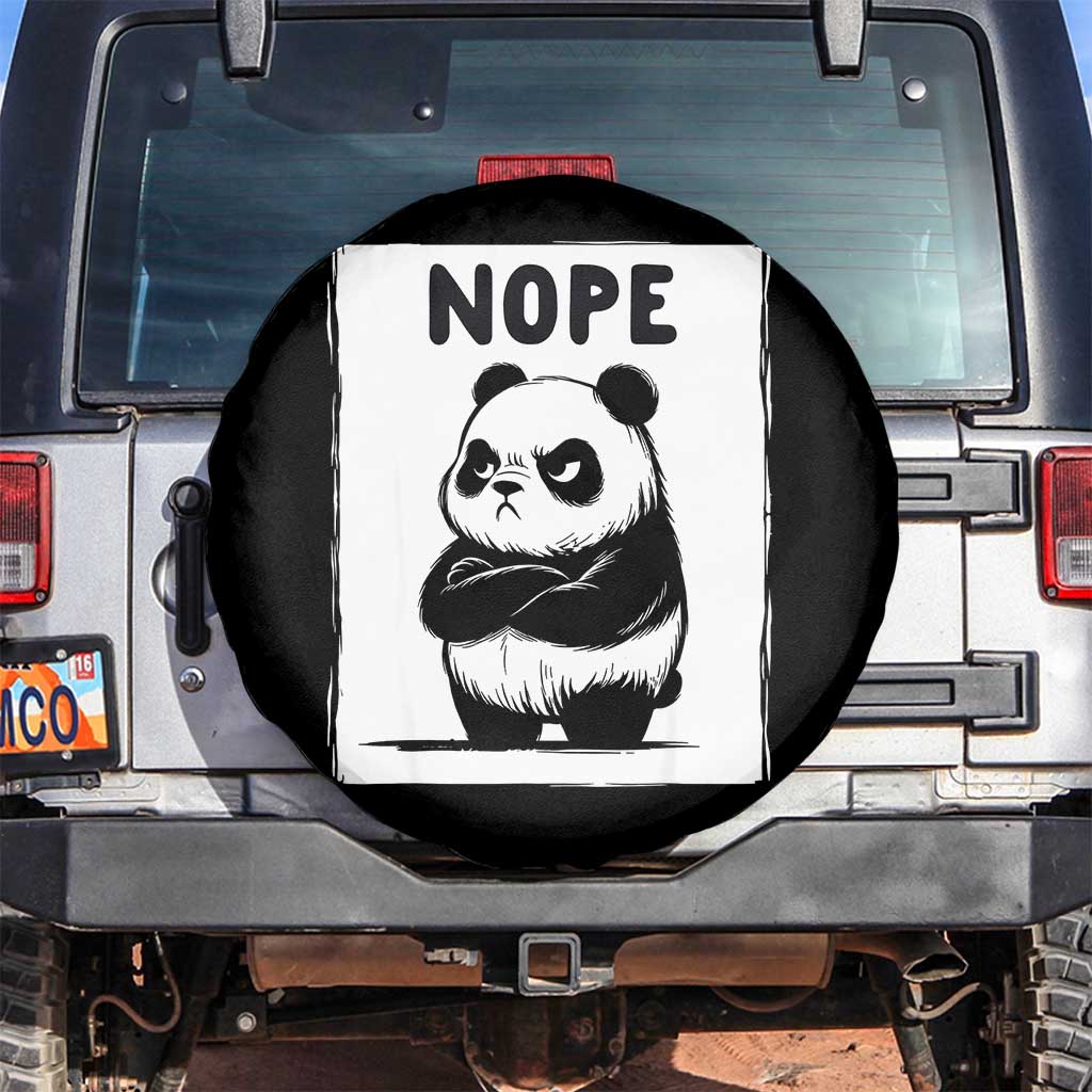 Grumpy Panda Says Nope Spare Tire Cover Japanese Aesthetic Panda Bear Graphic