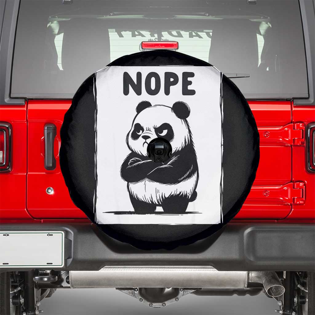Grumpy Panda Says Nope Spare Tire Cover Japanese Aesthetic Panda Bear Graphic