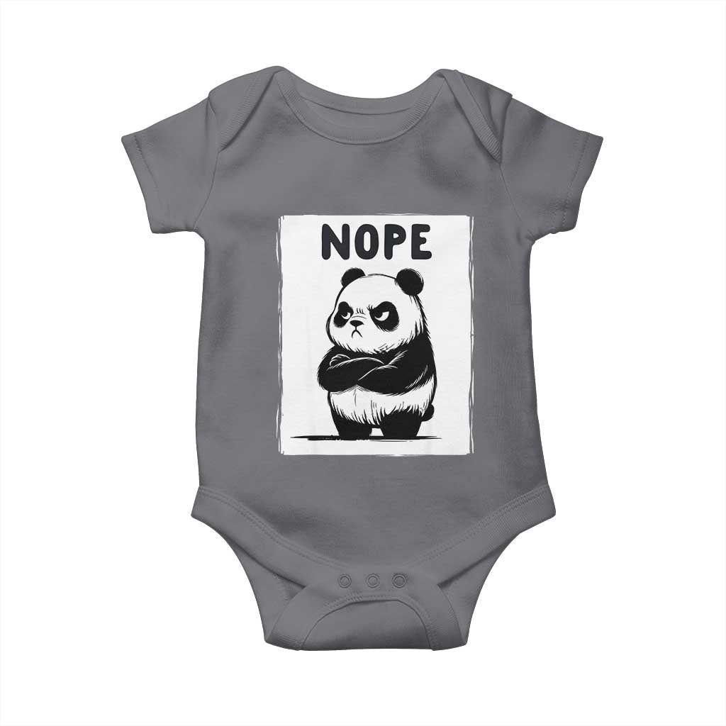 Grumpy Panda Says Nope Baby Onesie Japanese Aesthetic Panda Bear Graphic