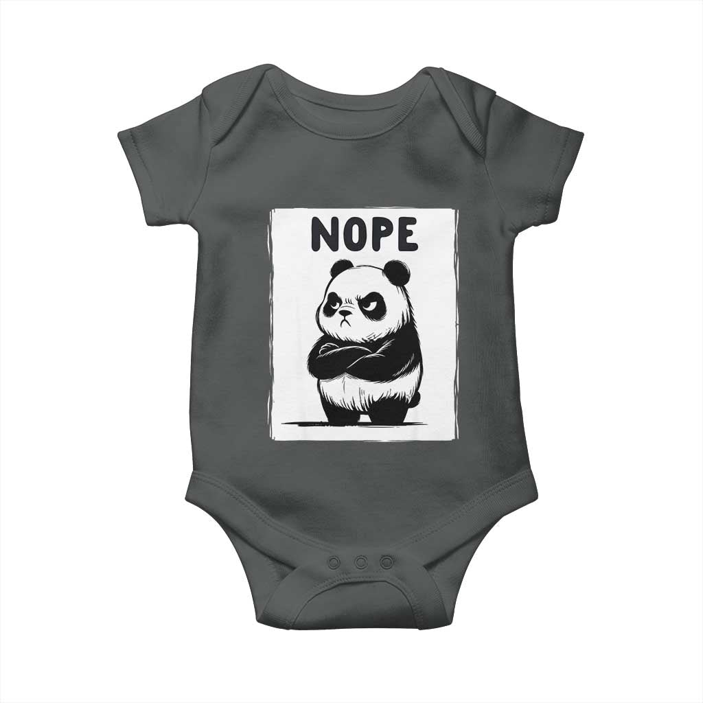 Grumpy Panda Says Nope Baby Onesie Japanese Aesthetic Panda Bear Graphic