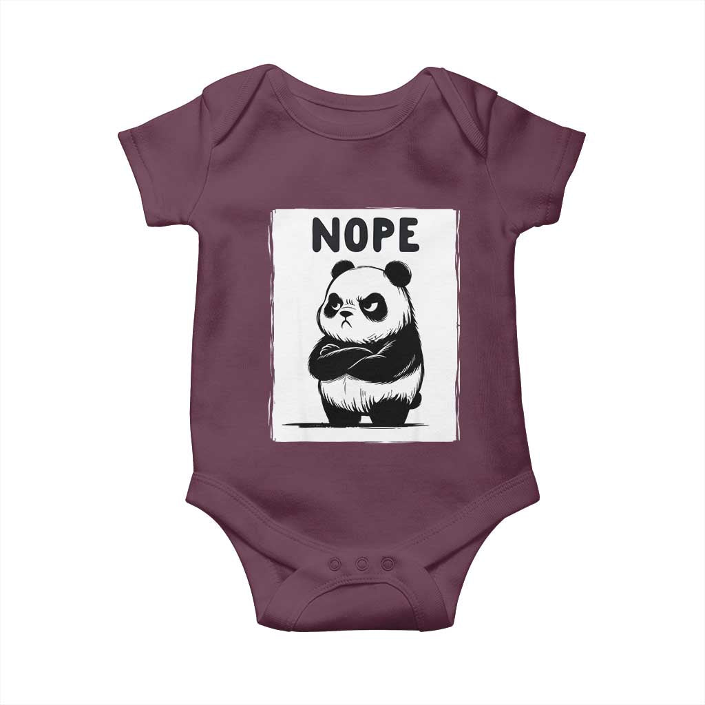 Grumpy Panda Says Nope Baby Onesie Japanese Aesthetic Panda Bear Graphic