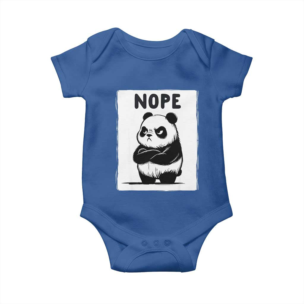 Grumpy Panda Says Nope Baby Onesie Japanese Aesthetic Panda Bear Graphic