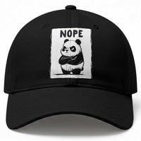 Grumpy Panda Says Nope Baseball Cap Japanese Aesthetic Panda Bear Graphic