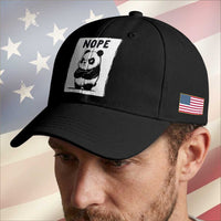 Grumpy Panda Says Nope Baseball Cap Japanese Aesthetic Panda Bear Graphic