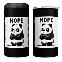 Grumpy Panda Says Nope 4 in 1 Can Cooler Tumbler Japanese Aesthetic Panda Bear Graphic