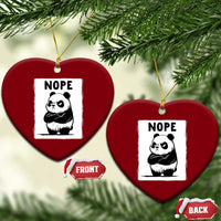 Grumpy Panda Says Nope Ceramic Ornament Japanese Aesthetic Panda Bear Graphic