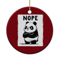 Grumpy Panda Says Nope Ceramic Ornament Japanese Aesthetic Panda Bear Graphic