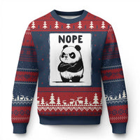 Grumpy Panda Says Nope Ugly Christmas Sweater Japanese Aesthetic Panda Bear Graphic