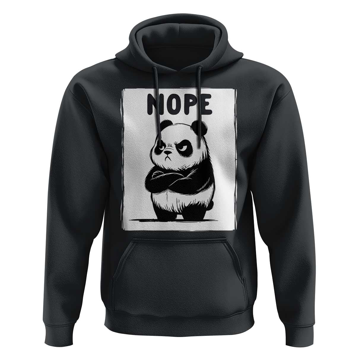Grumpy Panda Says Nope Hoodie Japanese Aesthetic Panda Bear Graphic