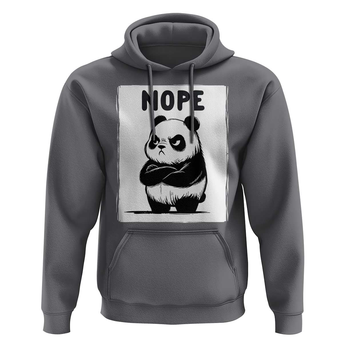 Grumpy Panda Says Nope Hoodie Japanese Aesthetic Panda Bear Graphic