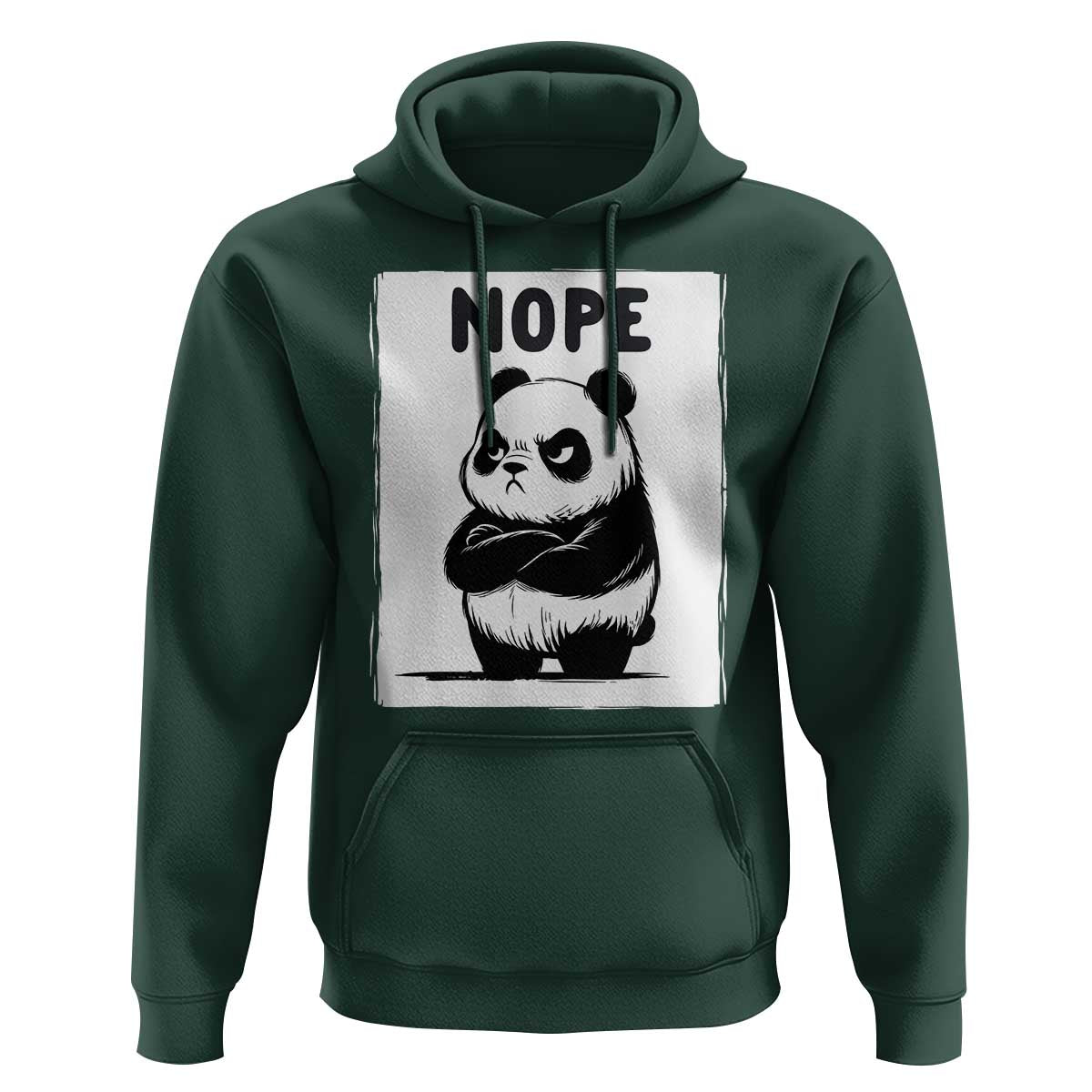 Grumpy Panda Says Nope Hoodie Japanese Aesthetic Panda Bear Graphic