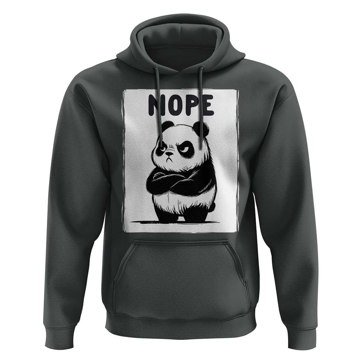 Grumpy Panda Says Nope Hoodie Japanese Aesthetic Panda Bear Graphic