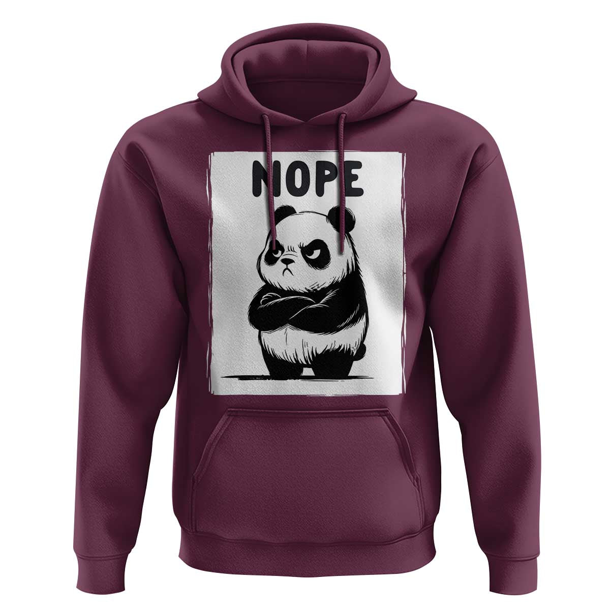 Grumpy Panda Says Nope Hoodie Japanese Aesthetic Panda Bear Graphic