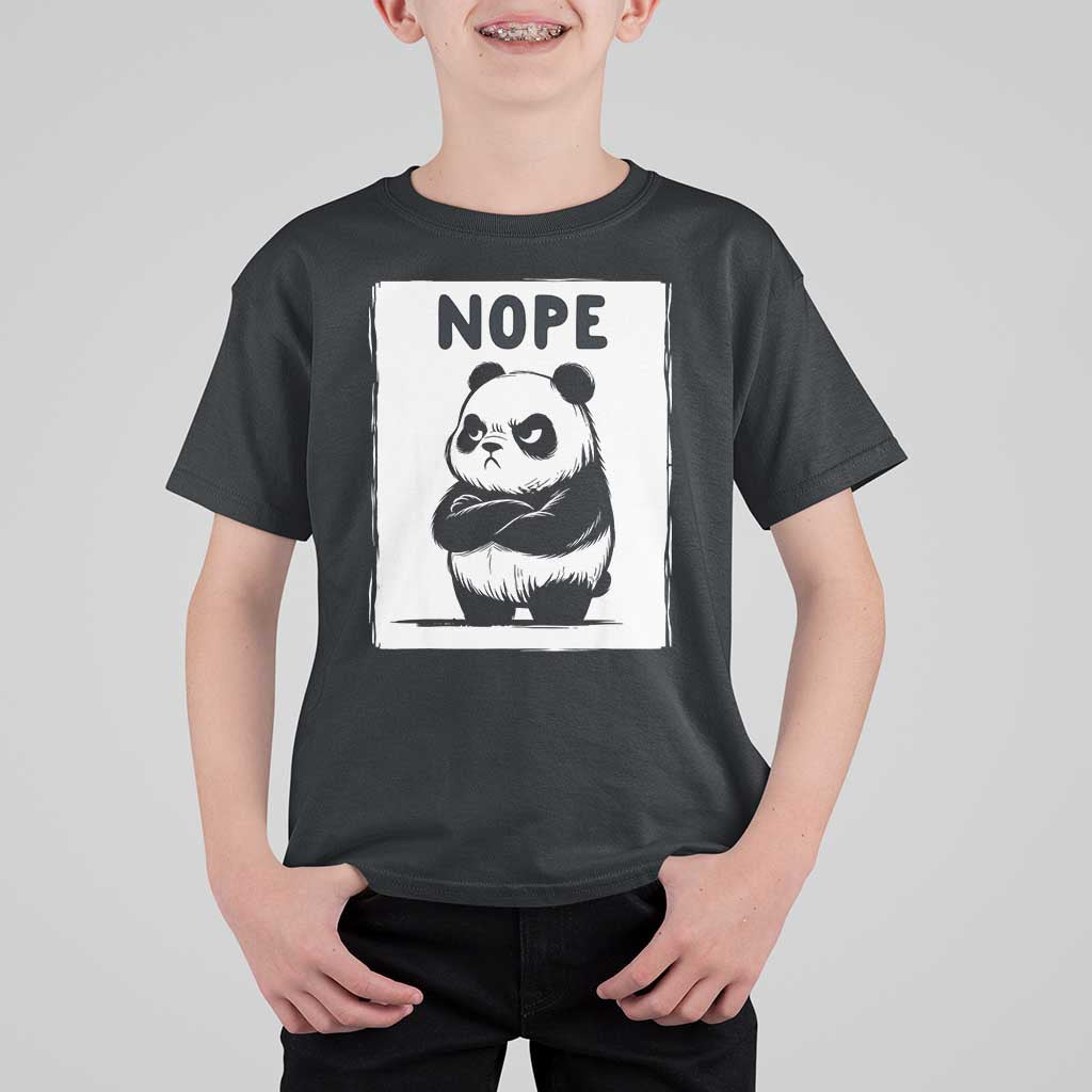 Grumpy Panda Says Nope T Shirt For Kid Japanese Aesthetic Panda Bear Graphic