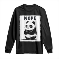 Grumpy Panda Says Nope Long Sleeve Shirt Japanese Aesthetic Panda Bear Graphic