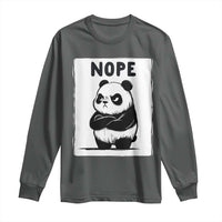 Grumpy Panda Says Nope Long Sleeve Shirt Japanese Aesthetic Panda Bear Graphic