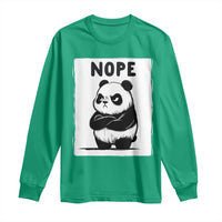 Grumpy Panda Says Nope Long Sleeve Shirt Japanese Aesthetic Panda Bear Graphic