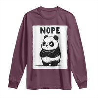 Grumpy Panda Says Nope Long Sleeve Shirt Japanese Aesthetic Panda Bear Graphic