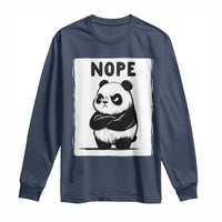 Grumpy Panda Says Nope Long Sleeve Shirt Japanese Aesthetic Panda Bear Graphic