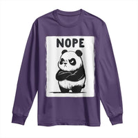 Grumpy Panda Says Nope Long Sleeve Shirt Japanese Aesthetic Panda Bear Graphic