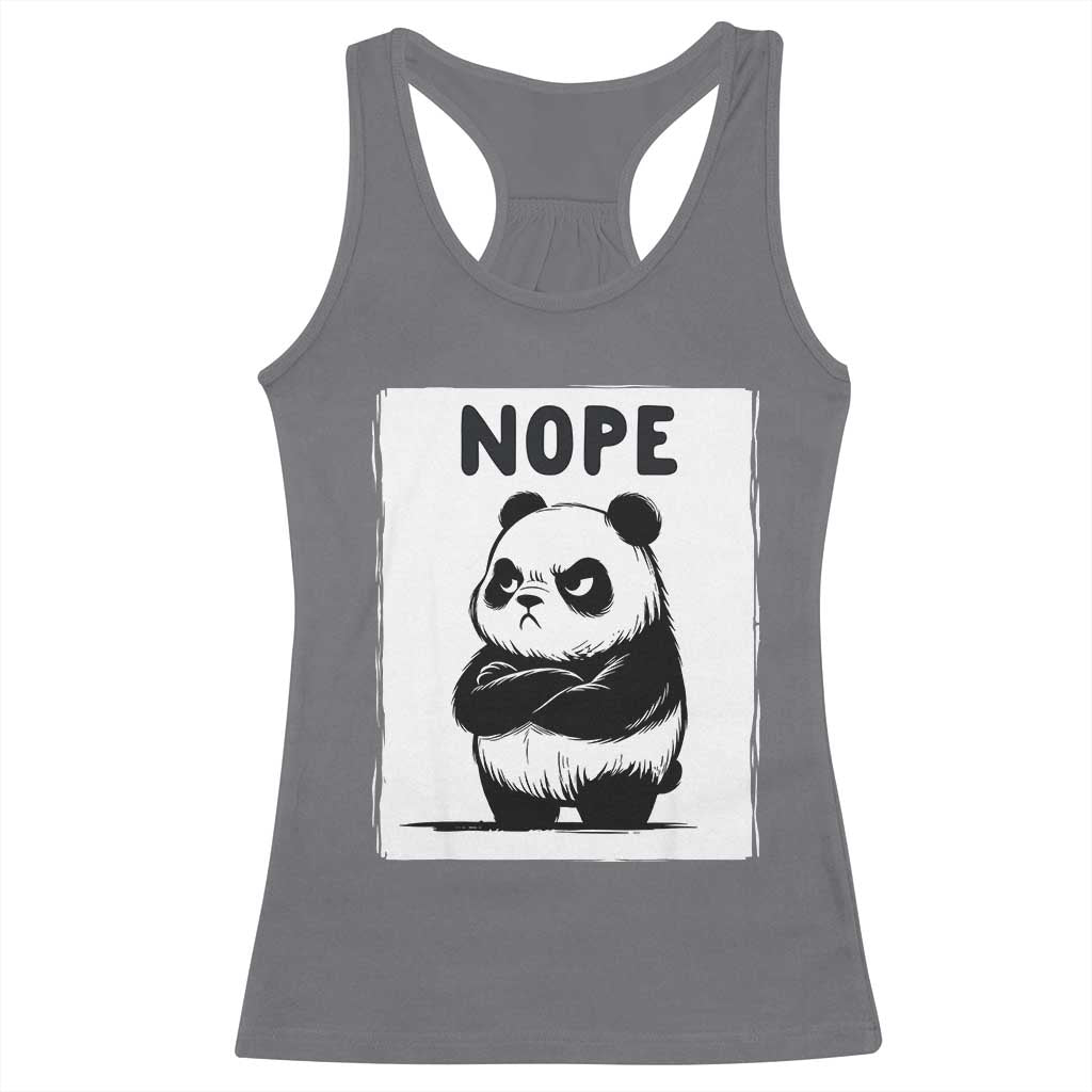 Grumpy Panda Says Nope Racerback Tank Top Japanese Aesthetic Panda Bear Graphic