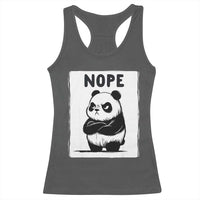 Grumpy Panda Says Nope Racerback Tank Top Japanese Aesthetic Panda Bear Graphic