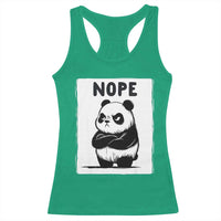 Grumpy Panda Says Nope Racerback Tank Top Japanese Aesthetic Panda Bear Graphic