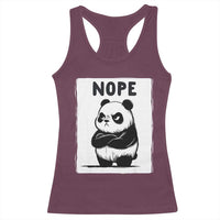Grumpy Panda Says Nope Racerback Tank Top Japanese Aesthetic Panda Bear Graphic