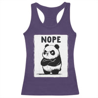 Grumpy Panda Says Nope Racerback Tank Top Japanese Aesthetic Panda Bear Graphic