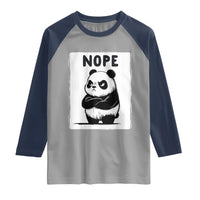 Grumpy Panda Says Nope Raglan Shirt Japanese Aesthetic Panda Bear Graphic