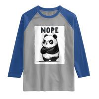 Grumpy Panda Says Nope Raglan Shirt Japanese Aesthetic Panda Bear Graphic